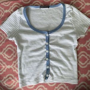 Brandy Melville Blue Striped Zelly Crop Top